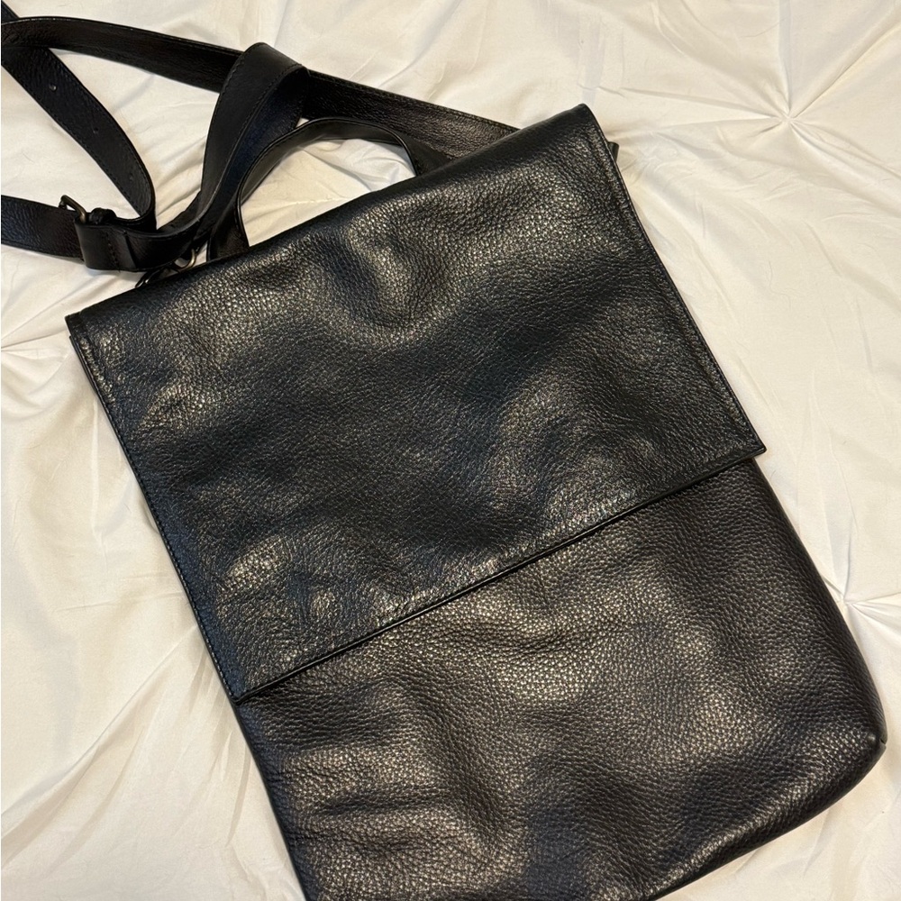 Black Italian Leather Shoulder Bag